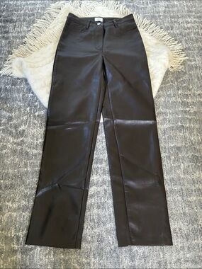 Wilfred Dark Brown Faux Leather Pants